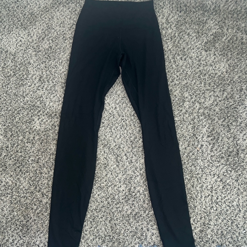 Ribbed black align leggings size 4